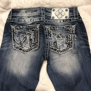 MISS ME JEANS - SIZE 25 - STRAIGHT LEG - DISTRESSED